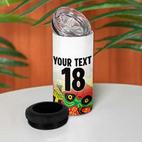 Custom Guyana Football 4 in 1 Can Cooler Tumbler Golden Jaguars Spirit - White - Wonder Print Shop