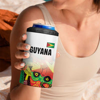 Custom Guyana Football 4 in 1 Can Cooler Tumbler Golden Jaguars Spirit - White - Wonder Print Shop