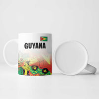 Custom Guyana Football Ceramic Mug Golden Jaguars Spirit - White - Wonder Print Shop