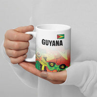 Custom Guyana Football Ceramic Mug Golden Jaguars Spirit - White - Wonder Print Shop