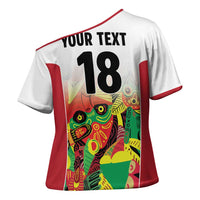 Custom Guyana Football Cross Shoulder Shirt Golden Jaguars Spirit - White - Wonder Print Shop