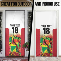 Custom Guyana Football Door Cover Golden Jaguars Spirit - White - Wonder Print Shop