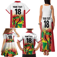 Custom Guyana Football Family Matching Tank Maxi Dress and Hawaiian Shirt Golden Jaguars Spirit - White - Wonder Print Shop