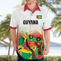 Custom Guyana Football Hawaiian Shirt Golden Jaguars Spirit - White - Wonder Print Shop