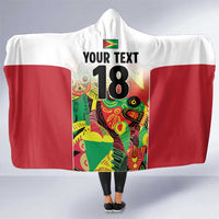 Custom Guyana Football Hooded Blanket Golden Jaguars Spirit - White - Wonder Print Shop