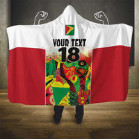 Custom Guyana Football Hooded Blanket Golden Jaguars Spirit - White - Wonder Print Shop