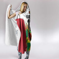 Custom Guyana Football Hooded Blanket Golden Jaguars Spirit - White - Wonder Print Shop