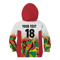 Custom Guyana Football Kid Hoodie Golden Jaguars Spirit - White - Wonder Print Shop