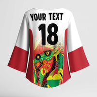 Custom Guyana Football Kimono Sleeve Blouse Golden Jaguars Spirit - White - Wonder Print Shop