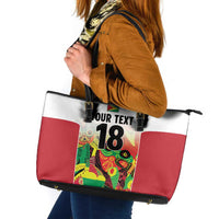 Custom Guyana Football Leather Tote Bag Golden Jaguars Spirit - White - Wonder Print Shop