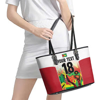 Custom Guyana Football Leather Tote Bag Golden Jaguars Spirit - White - Wonder Print Shop