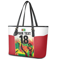 Custom Guyana Football Leather Tote Bag Golden Jaguars Spirit - White - Wonder Print Shop
