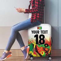 Custom Guyana Football Luggage Cover Golden Jaguars Spirit - White - Wonder Print Shop