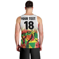 Custom Guyana Football Men Tank Top Golden Jaguars Spirit - White - Wonder Print Shop