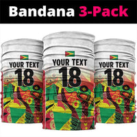 Custom Guyana Football Neck Gaiter Golden Jaguars Spirit - White - Wonder Print Shop