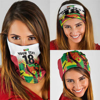 Custom Guyana Football Neck Gaiter Golden Jaguars Spirit - White - Wonder Print Shop