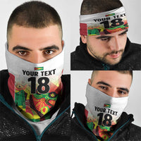 Custom Guyana Football Neck Gaiter Golden Jaguars Spirit - White - Wonder Print Shop