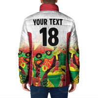 Custom Guyana Football Padded Jacket Golden Jaguars Spirit - White - Wonder Print Shop