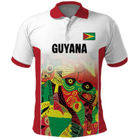 Custom Guyana Football Polo Shirt Golden Jaguars Spirit - White - Wonder Print Shop