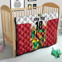 Custom Guyana Football Quilt Golden Jaguars Spirit - White - Wonder Print Shop