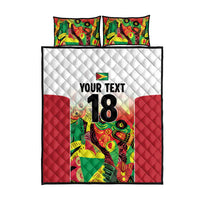 Custom Guyana Football Quilt Bed Set Golden Jaguars Spirit - White - Wonder Print Shop