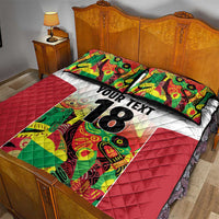 Custom Guyana Football Quilt Bed Set Golden Jaguars Spirit - White - Wonder Print Shop
