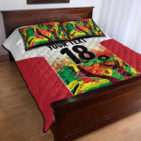 Custom Guyana Football Quilt Bed Set Golden Jaguars Spirit - White - Wonder Print Shop