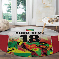 Custom Guyana Football Round Carpet Golden Jaguars Spirit - White - Wonder Print Shop