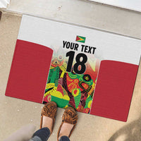 Custom Guyana Football Rubber Doormat Golden Jaguars Spirit - White - Wonder Print Shop