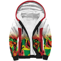 Custom Guyana Football Sherpa Hoodie Golden Jaguars Spirit - White - Wonder Print Shop