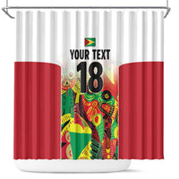 Custom Guyana Football Shower Curtain Golden Jaguars Spirit - White - Wonder Print Shop
