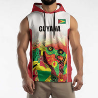 Custom Guyana Football Sleeveless Hoodie Golden Jaguars Spirit - White - Wonder Print Shop