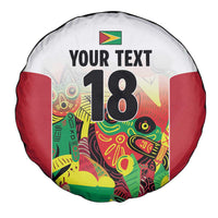 Custom Guyana Football Spare Tire Cover Golden Jaguars Spirit - White - Wonder Print Shop