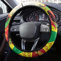 Guyana Football Steering Wheel Cover Golden Jaguars Spirit - White - Wonder Print Shop