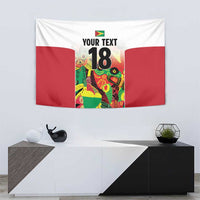 Custom Guyana Football Tapestry Golden Jaguars Spirit - White - Wonder Print Shop