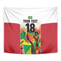Custom Guyana Football Tapestry Golden Jaguars Spirit - White - Wonder Print Shop
