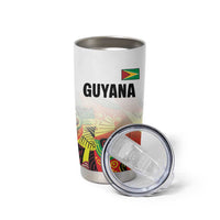 Custom Guyana Football Tumbler Cup Golden Jaguars Spirit - White - Wonder Print Shop