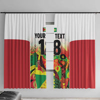 Custom Guyana Football Window Curtain Golden Jaguars Spirit - White - Wonder Print Shop