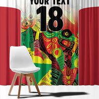 Custom Guyana Football Window Curtain Golden Jaguars Spirit - White - Wonder Print Shop