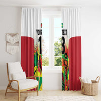 Custom Guyana Football Window Curtain Golden Jaguars Spirit - White - Wonder Print Shop