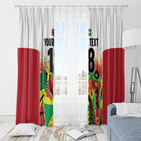 Custom Guyana Football Window Curtain Golden Jaguars Spirit - White - Wonder Print Shop