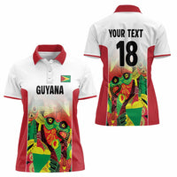 Custom Guyana Football Women Polo Shirt Golden Jaguars Spirit - White - Wonder Print Shop