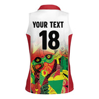 Custom Guyana Football Women Sleeveless Polo Shirt Golden Jaguars Spirit - White - Wonder Print Shop