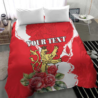 Personalized Luxembourg Goldcrest Regulus Bedding Set Red Roses - Wonder Print Shop