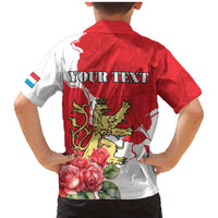 Personalized Luxembourg Goldcrest Regulus Family Matching Mermaid Dress and Hawaiian Shirt Red Roses - Wonder Print Shop