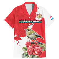 Personalized Luxembourg Goldcrest Regulus Family Matching Mermaid Dress and Hawaiian Shirt Red Roses - Wonder Print Shop