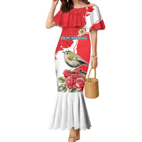 Personalized Luxembourg Goldcrest Regulus Family Matching Mermaid Dress and Hawaiian Shirt Red Roses - Wonder Print Shop