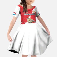 Personalized Luxembourg Goldcrest Regulus Family Matching Off Shoulder Maxi Dress and Hawaiian Shirt Red Roses - Wonder Print Shop