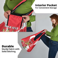 Personalized Luxembourg Goldcrest Regulus Grocery Bag Red Roses