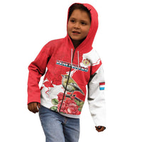 Personalized Luxembourg Goldcrest Regulus Kid Hoodie Red Roses - Wonder Print Shop